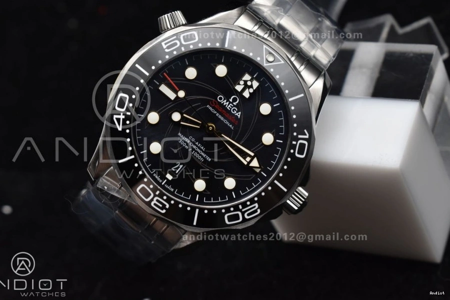 On A8800 Black 300M Ceramic Dial Diver Bond Edition Bracelet 1:1 007 SS Seamaster Black VSF Best James 1221